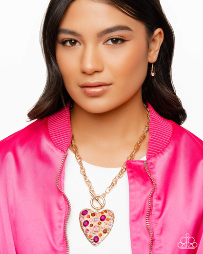 Circulated Chic Pink Heart Necklace (June 2026 LOP) - Paparazzi Accessories