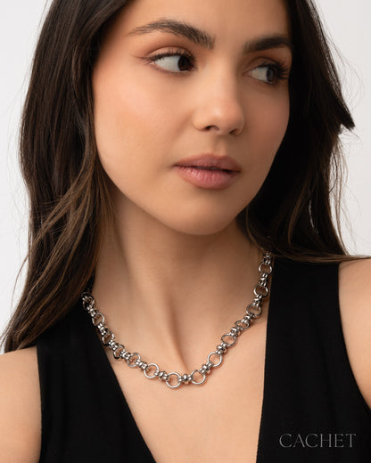 Dynamique Rhodium-Plated Necklace - Cachet by Paparazzi