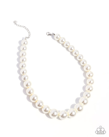 Eternal Empire White Pearl Necklace - Paparazzi Accessories