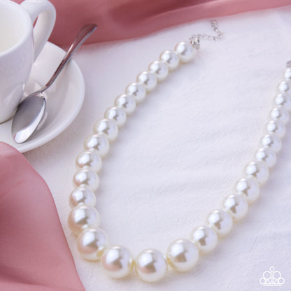 Eternal Empire White Pearl Necklace - Paparazzi Accessories