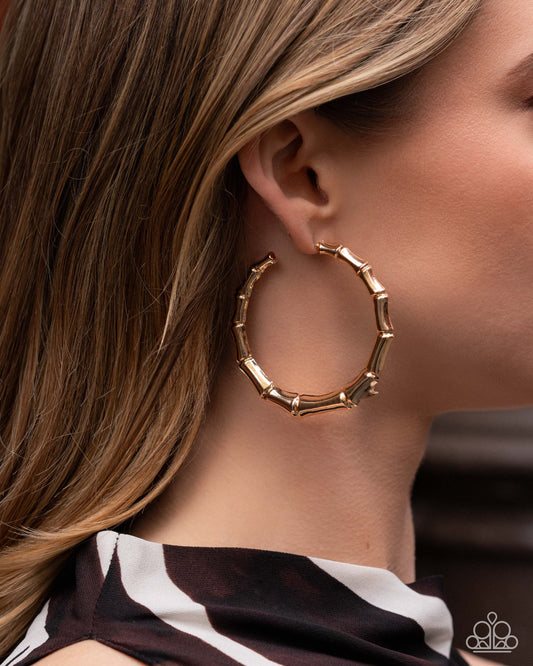 Tailored Tribute Gold Hoop Earring - Paparazzi Accessories