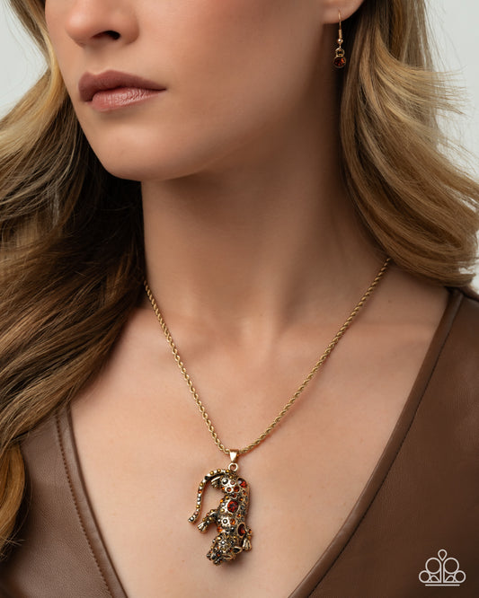 Ferocious Feline Gold Jaguar Necklace (March 2026 LOP) - Paparazzi Accessories