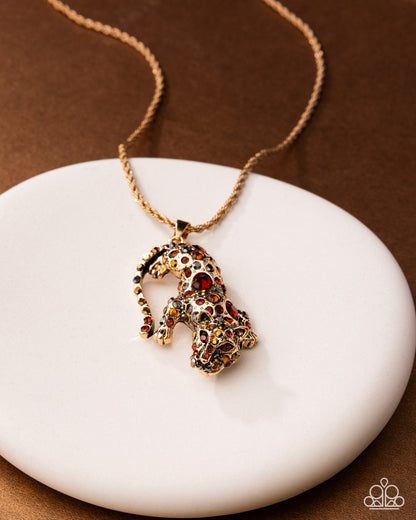 Ferocious Feline Gold Jaguar Necklace (March 2026 LOP) - Paparazzi Accessories