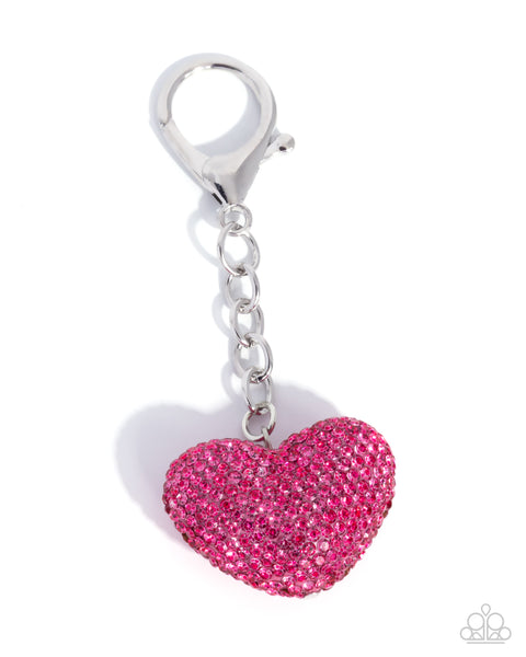 Joyous Juliet Pink Heart Bag Charm - Paparazzi Accessories – 3D Jewelz