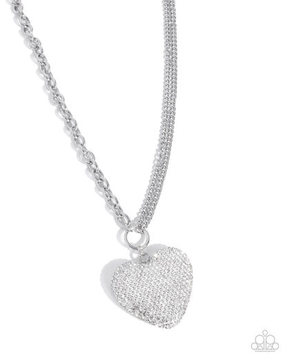 Refined Romeo White Heart Necklace - Paparazzi Accessories
