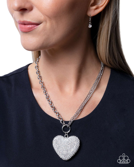Refined Romeo White Heart Necklace - Paparazzi Accessories