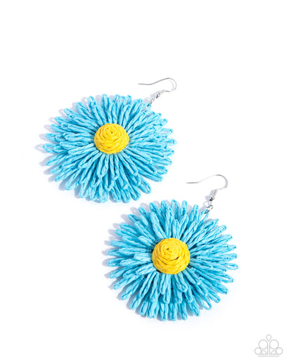 Sunflower Sonata Blue Earring - Paparazzi Accessories
