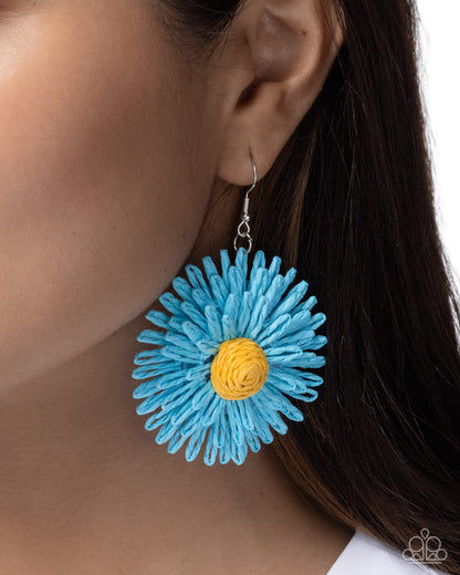 Sunflower Sonata Blue Earring - Paparazzi Accessories