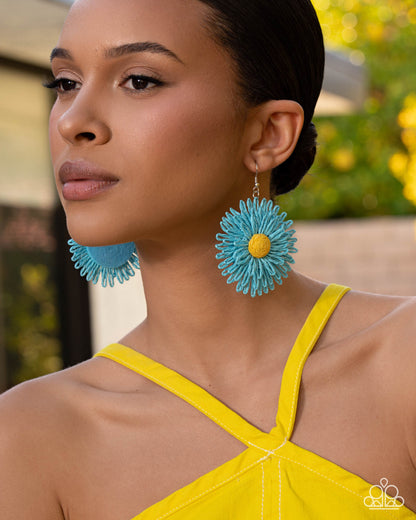 Sunflower Sonata Blue Earring - Paparazzi Accessories