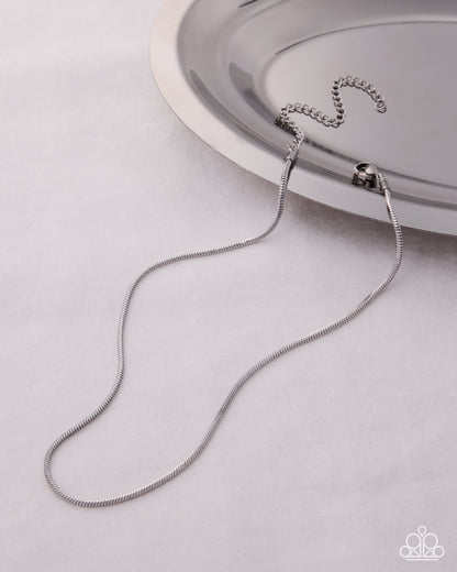 Coiled Celebration Silver Stainless Steel Choker Necklace (June 2026 LOP) - Paparazzi Accessories
