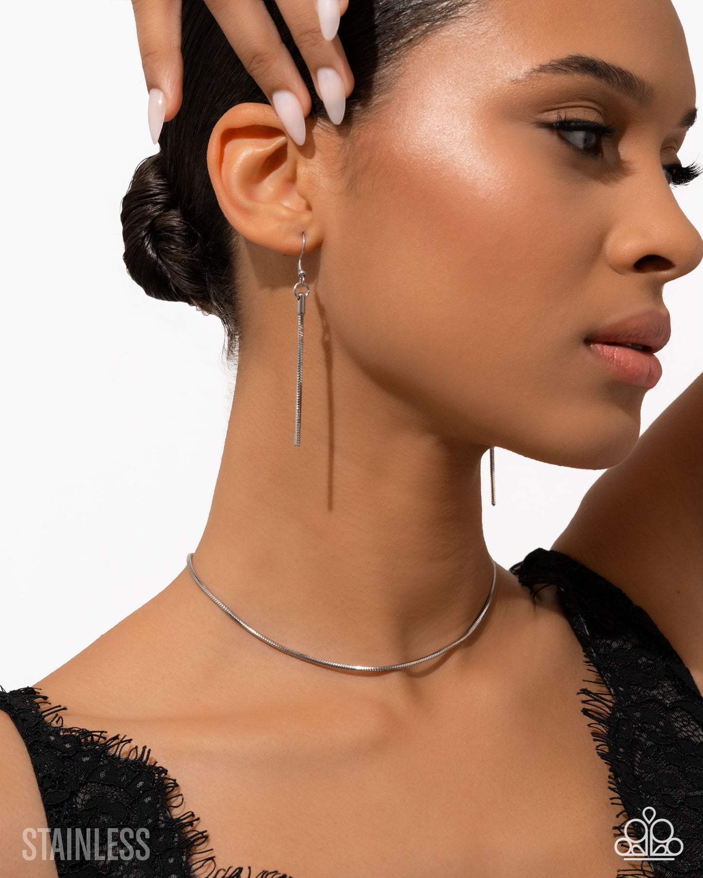 Coiled Celebration Silver Stainless Steel Choker Necklace (June 2026 LOP) - Paparazzi Accessories
