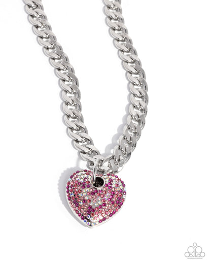 Ardent Affection Pink Heart Necklace - Paparazzi Accessories