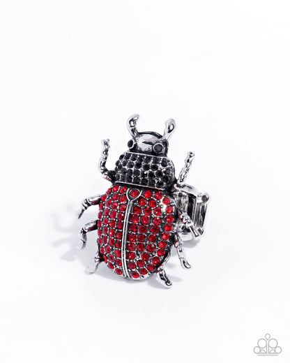 Beetle Bling Red Ring - Paparazzi Accessories