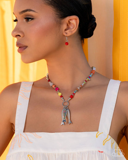 Coastal Caprice Multi Fish Necklace - Paparazzi Accessories