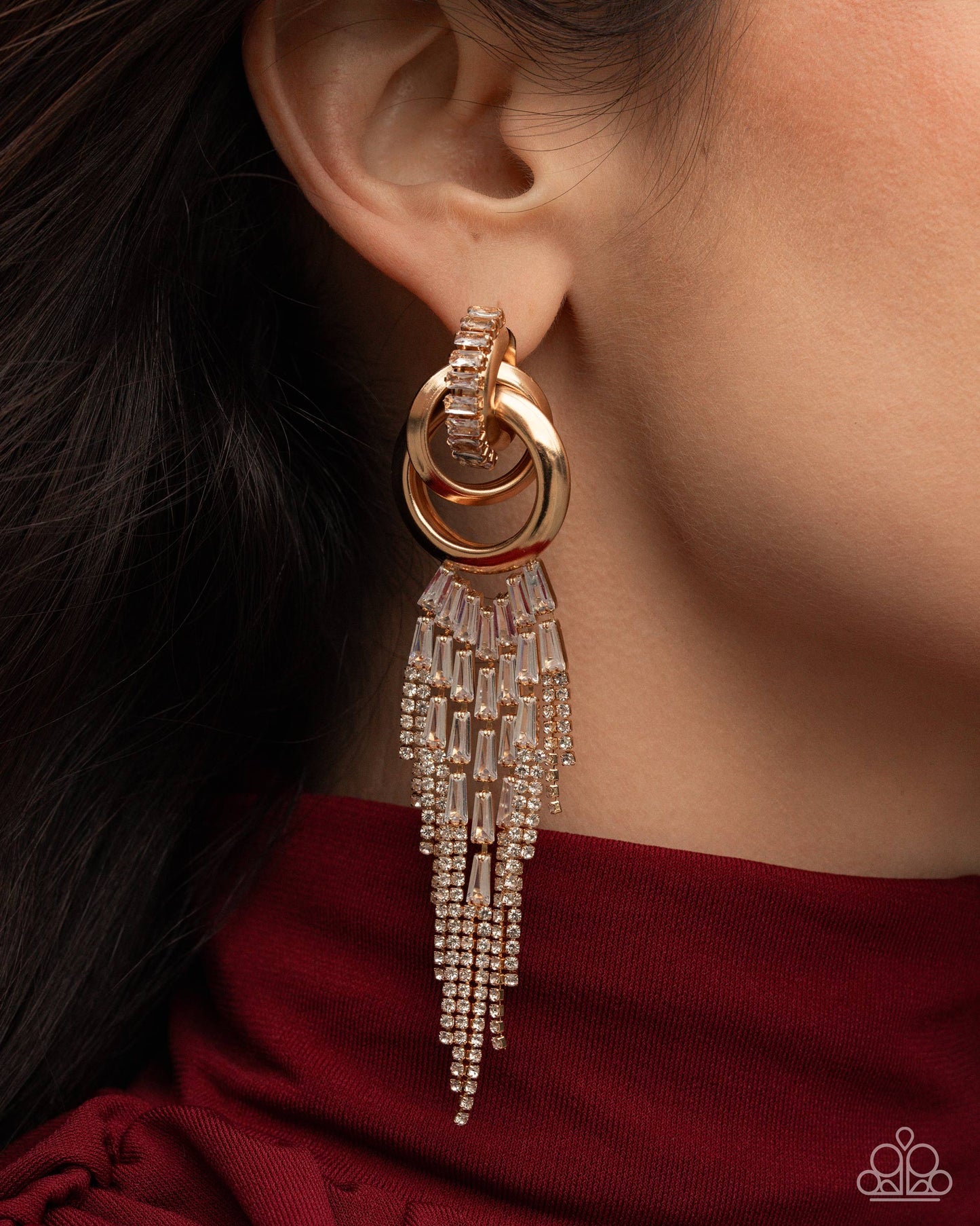 Draped in Drama Gold Post Earring - Paparazzi Accessories