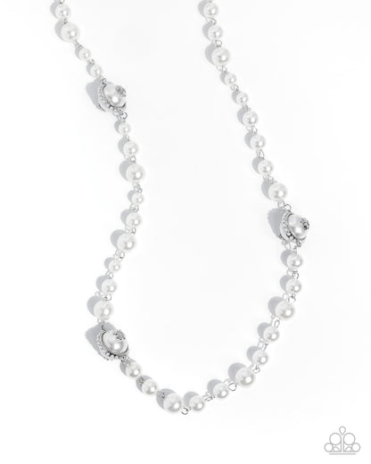 Eternal Ease White Pearl Necklace - Paparazzi Accessories