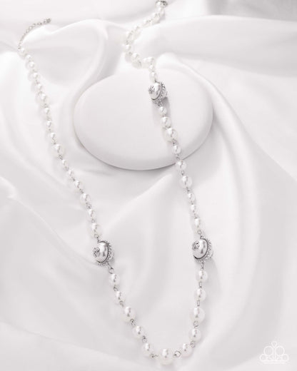 Eternal Ease White Pearl Necklace - Paparazzi Accessories