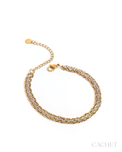 Fonctionner 18K Gold-Plated/Rhodium-Plated Clasp Bracelet - Cachet by Paparazzi