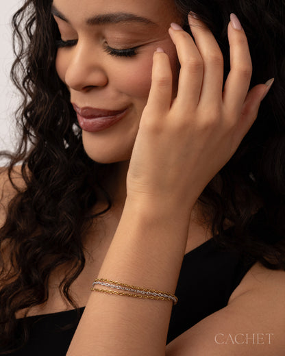 Fonctionner 18K Gold-Plated/Rhodium-Plated Clasp Bracelet - Cachet by Paparazzi