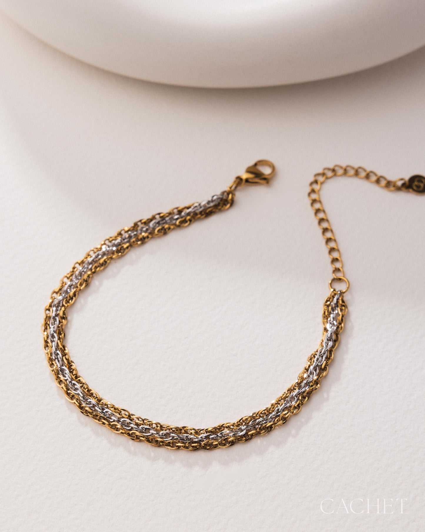Fonctionner 18K Gold-Plated/Rhodium-Plated Clasp Bracelet - Cachet by Paparazzi