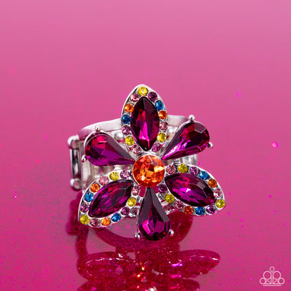 Blazing Blooms Multi Flower LOP Ring - Paparazzi Accessories
