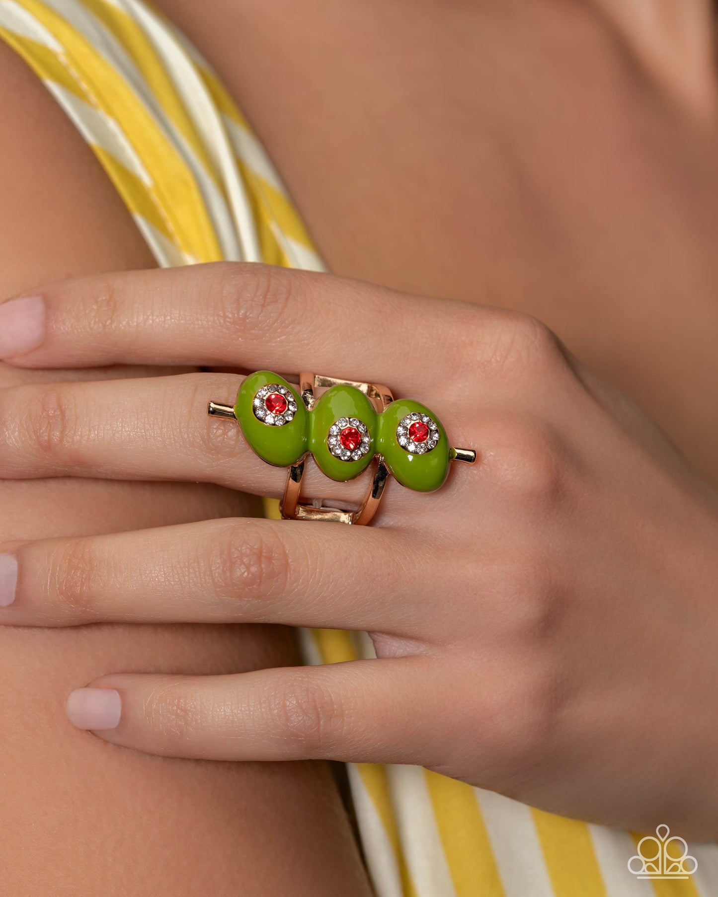 Mystical Martini Green Ring - Paparazzi Accessories