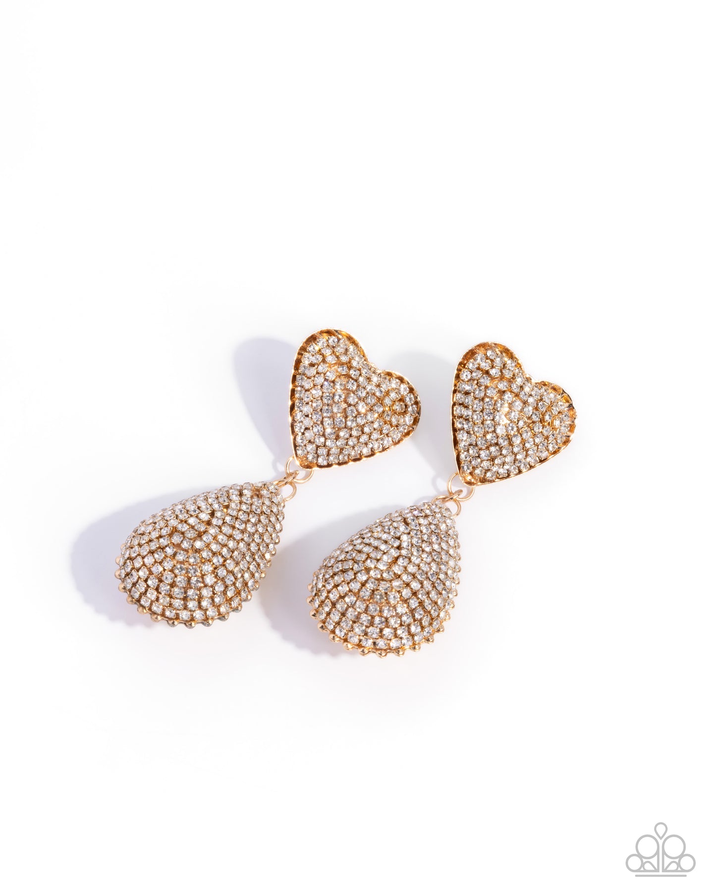 Sweetheart Sway Gold Heart Post Earring - Paparazzi Accessories