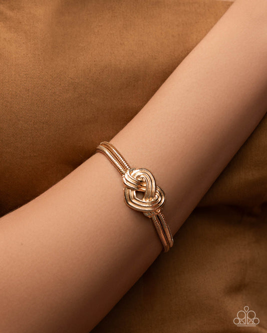 Woven Warrior Gold Clasp Bracelet - Paparazzi Accessories