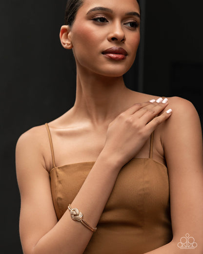 Woven Warrior Gold Clasp Bracelet - Paparazzi Accessories