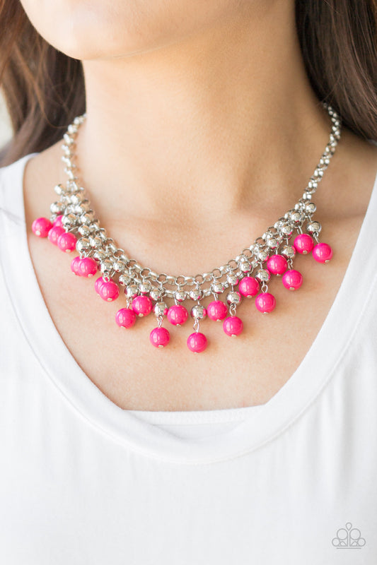 Friday Night Fringe Pink Necklace - Paparazzi Accessories