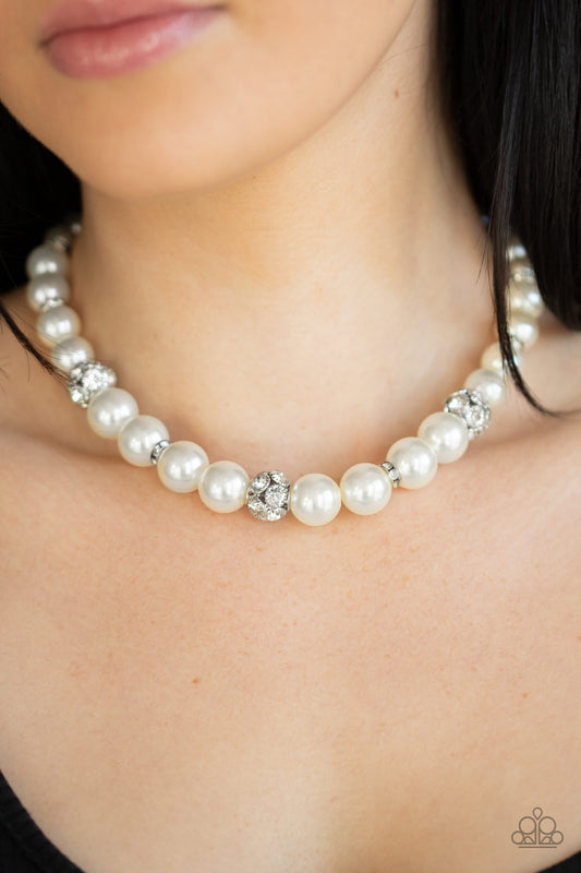 Rich Girl Refinement White Pearl Necklace - Paparazzi Accessories