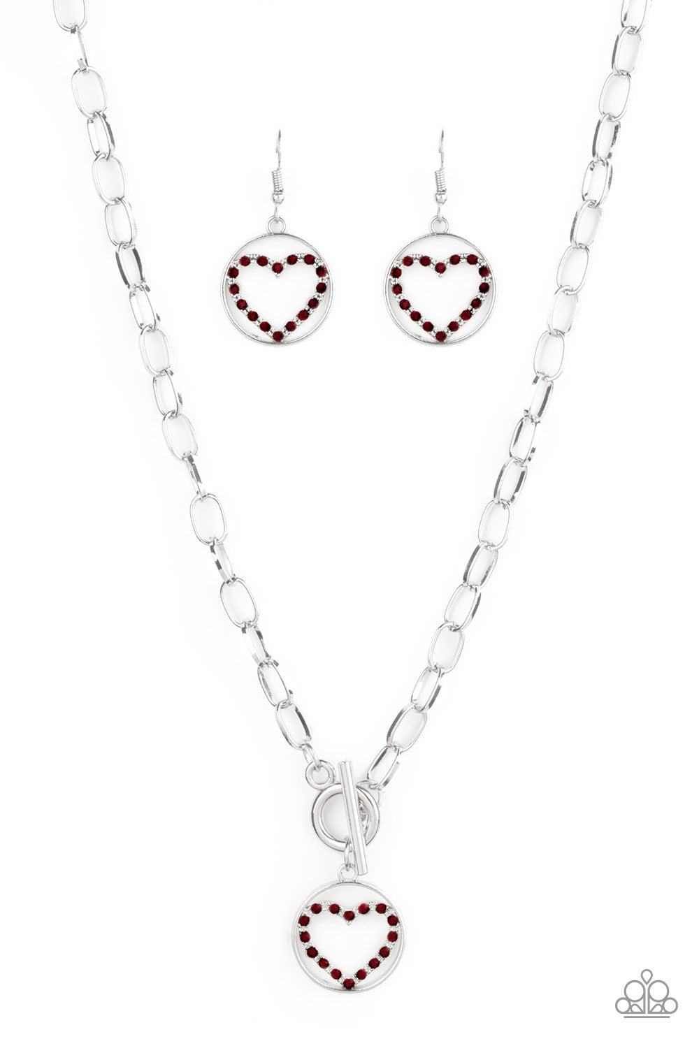 With My Whole Heart Red Heart Necklace - Paparazzi Accessories