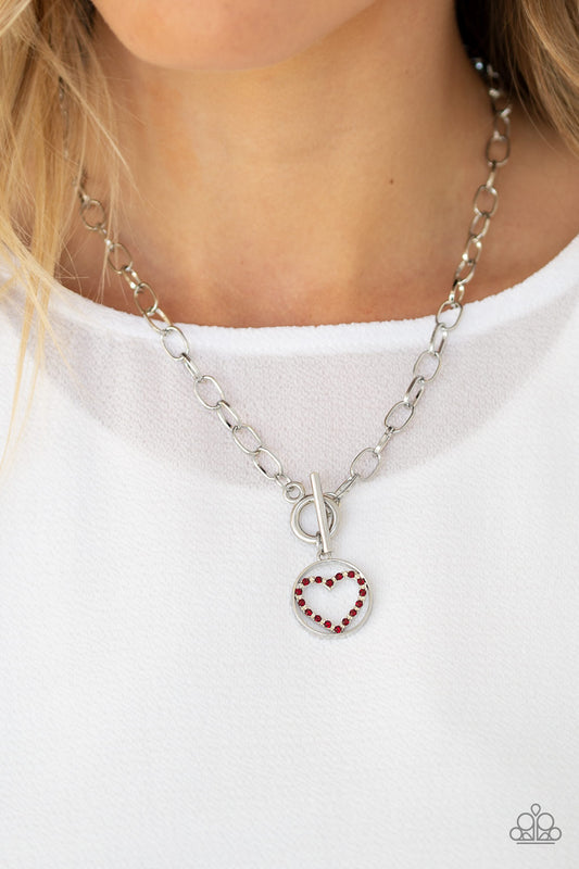 With My Whole Heart Red Heart Necklace - Paparazzi Accessories
