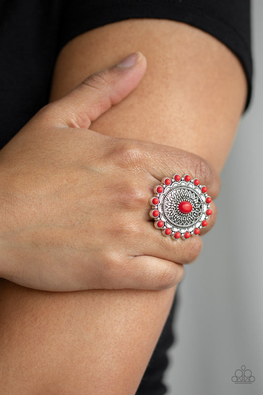 Mesa Mandala Red Ring - Paparazzi Accessories