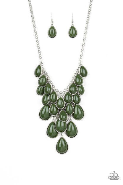 Shop Til You TEARDROP Green Necklace - Paparazzi Accessories