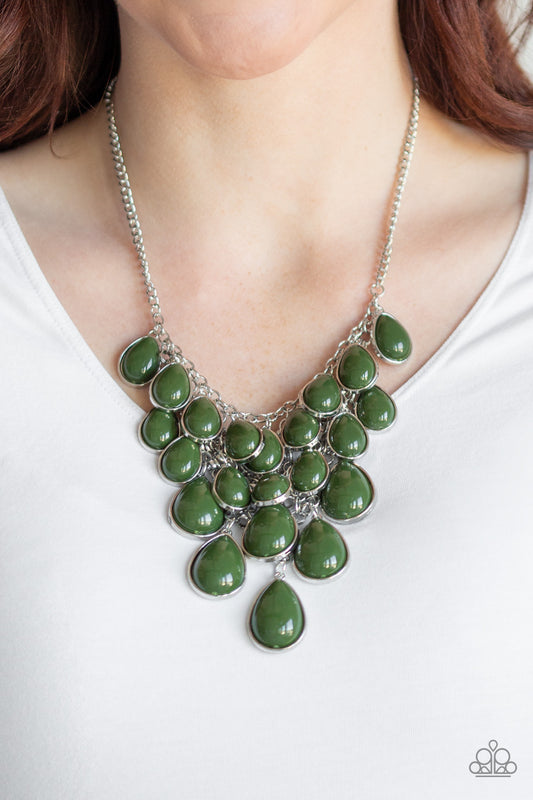 Shop Til You TEARDROP Green Necklace - Paparazzi Accessories