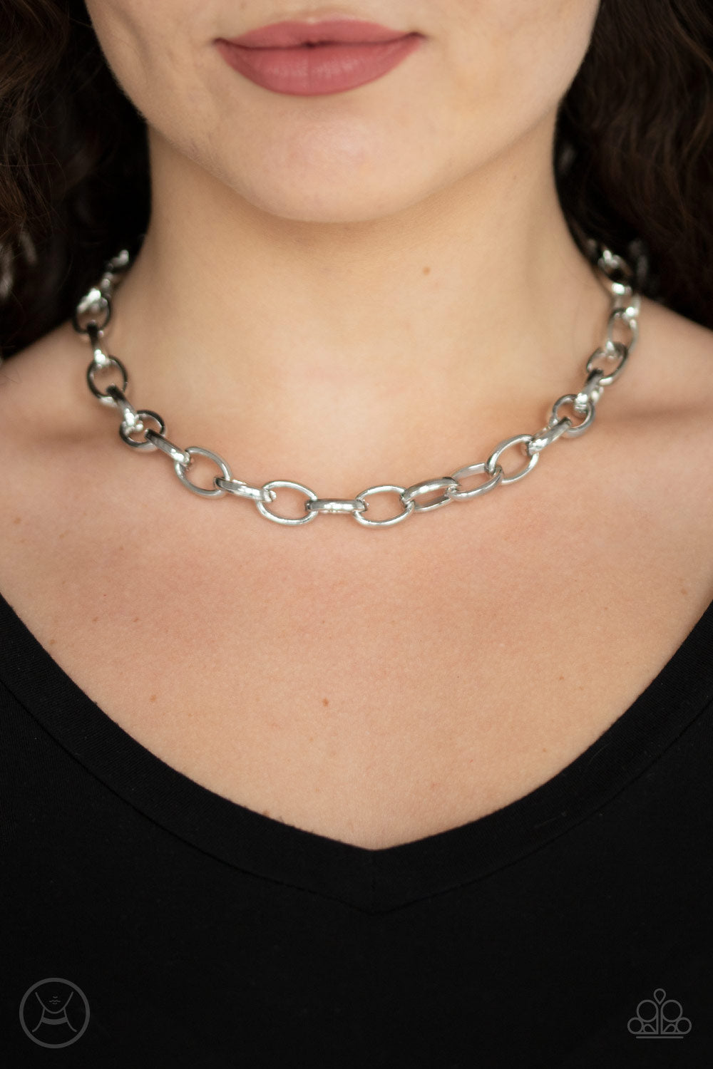 Urban Uplink Silver Choker Necklace - Paparazzi Accessories