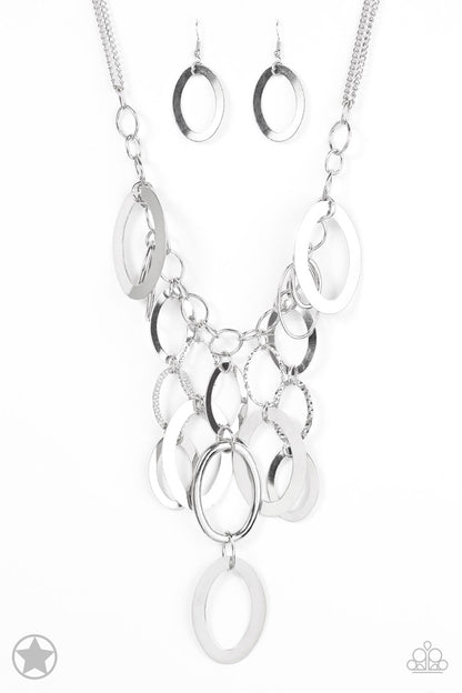 A Silver Spell Silver Blockbuster Necklace - Paparazzi Accessories - jazzy-jewels-gems