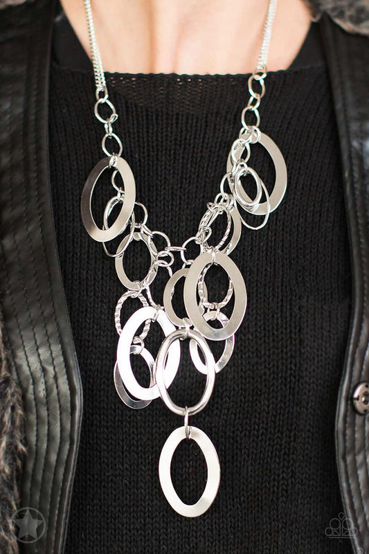 A Silver Spell Silver Blockbuster Necklace - Paparazzi Accessories - jazzy-jewels-gems