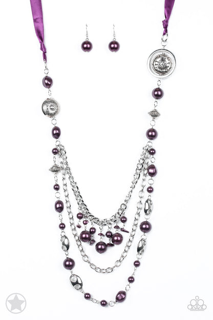 All The Trimmings Purple Blockbuster Necklace - Paparazzi Accessories - jazzy-jewels-gems