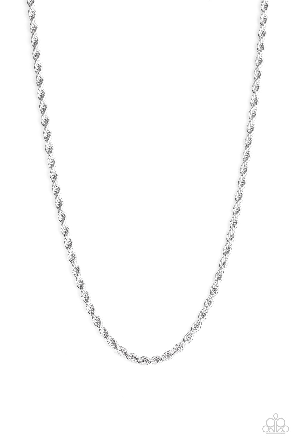 Double Dribble Silver Urban Necklace - Paparazzi Accessories