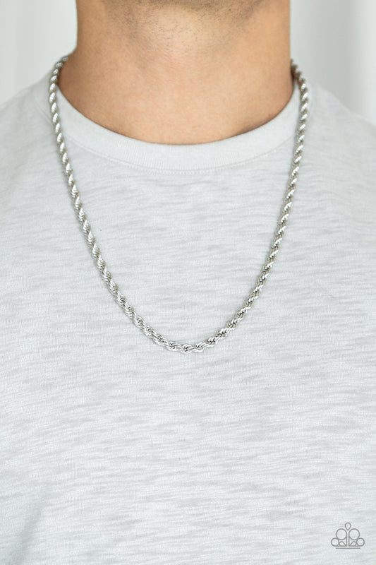Double Dribble Silver Urban Necklace - Paparazzi Accessories