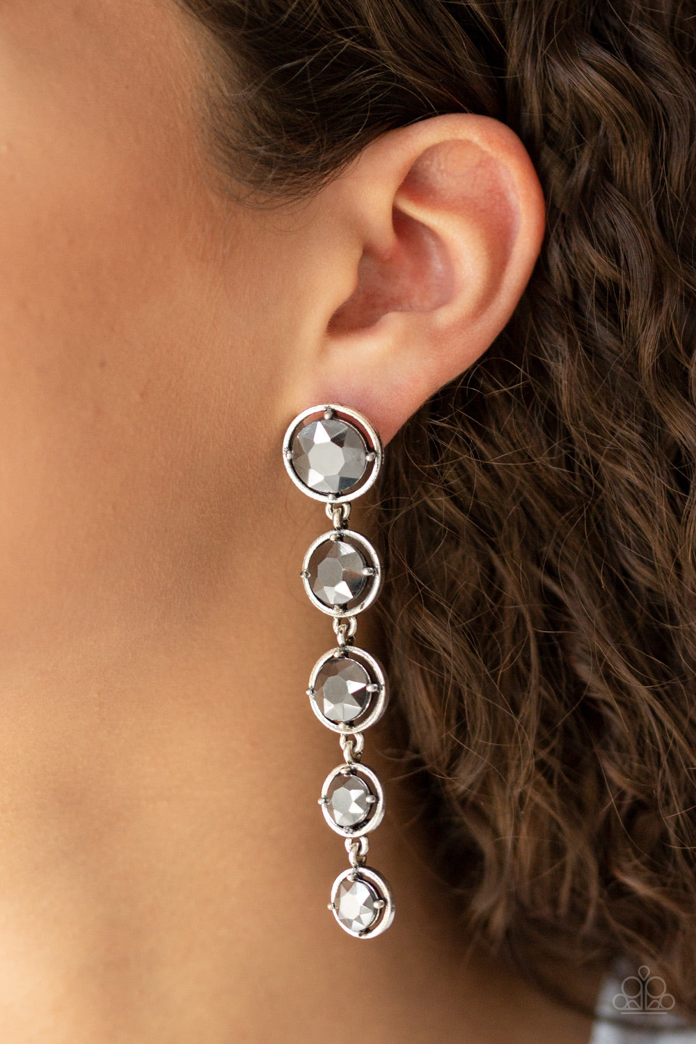 Drippin In Starlight Silver Earring - Paparazzi Accessories