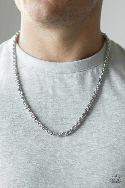 Instant Replay Silver Urban Necklace - Paparazzi Accessories - jazzy-jewels-gems