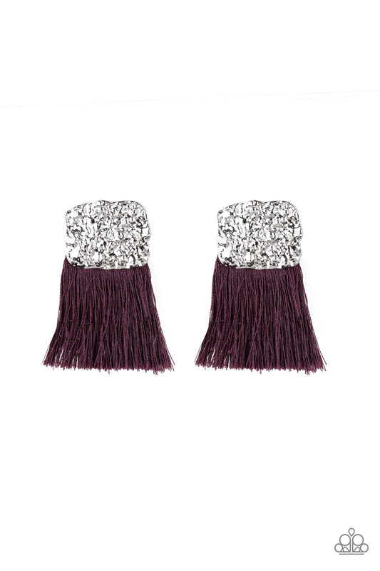 Plume Bloom Purple Earring - Paparazzi Accessories