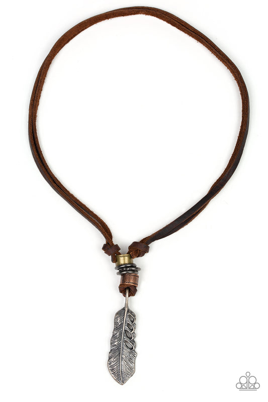 That QUILL Be The Day Brown Urban Necklace - Paparazzi Accessories