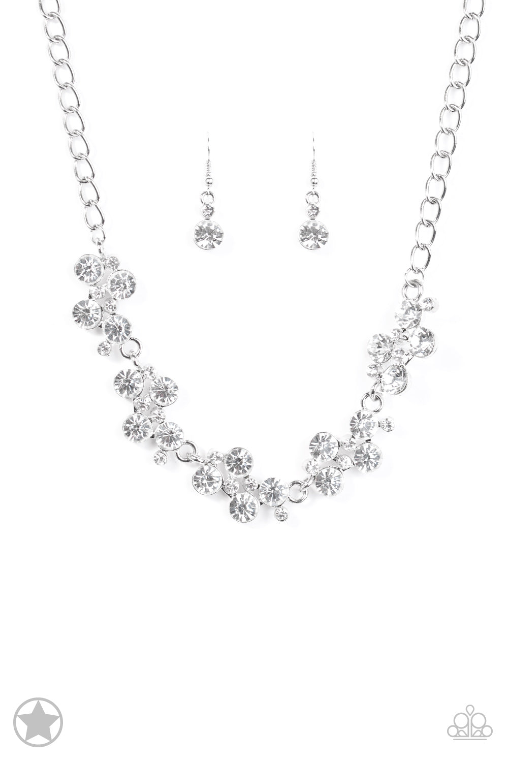 Hollywood Hills Silver Blockbuster Necklace - Paparazzi Accessories - jazzy-jewels-gems