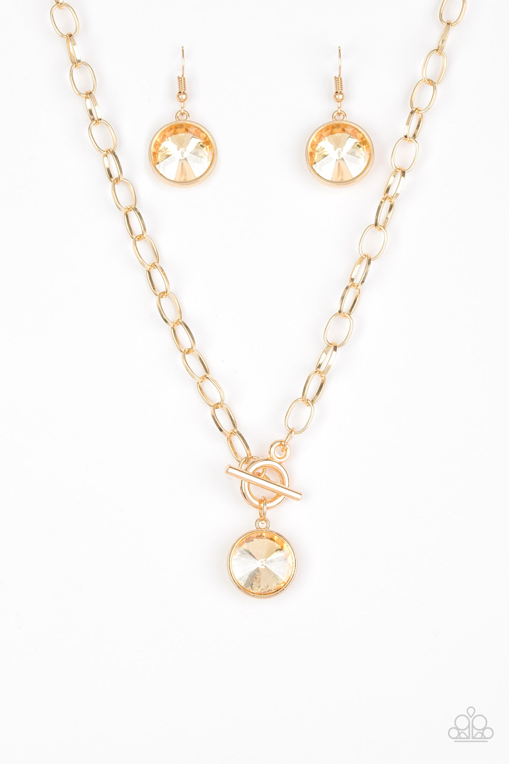 She Sparkles On Gold Necklace - Paparazzi Accessories
