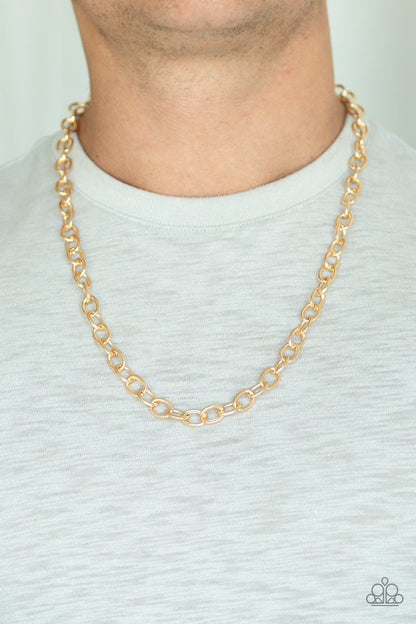 Courtside Seats Gold Urban Necklace - Paparazzi Accessories