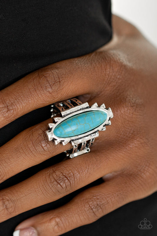 Canyon Colada Blue Ring - Paparazzi Accessories